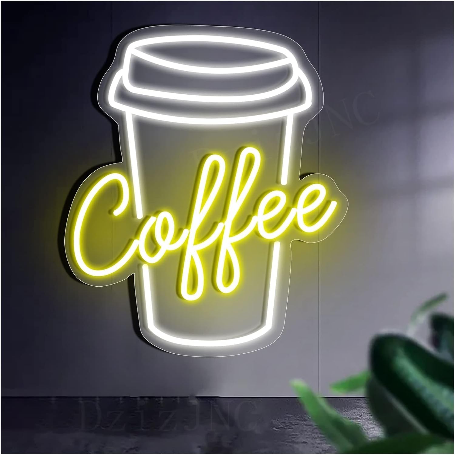 WaiDXn LED Neon Light Sign Coffee Neon Signs Lights,Handmade Led Neon Sign for Coffee Bar Home Room Store Wall Decoration(48X56cm)