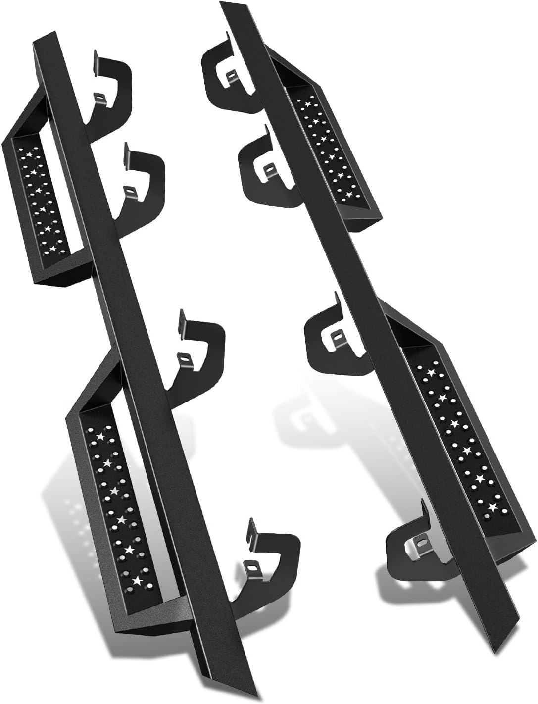 2.75" Black Drop Side Steps Nerf Bars Running Boards Compatible with 07-19 Chevy Silverado/GMC Sierra Crew Cab (Pair)