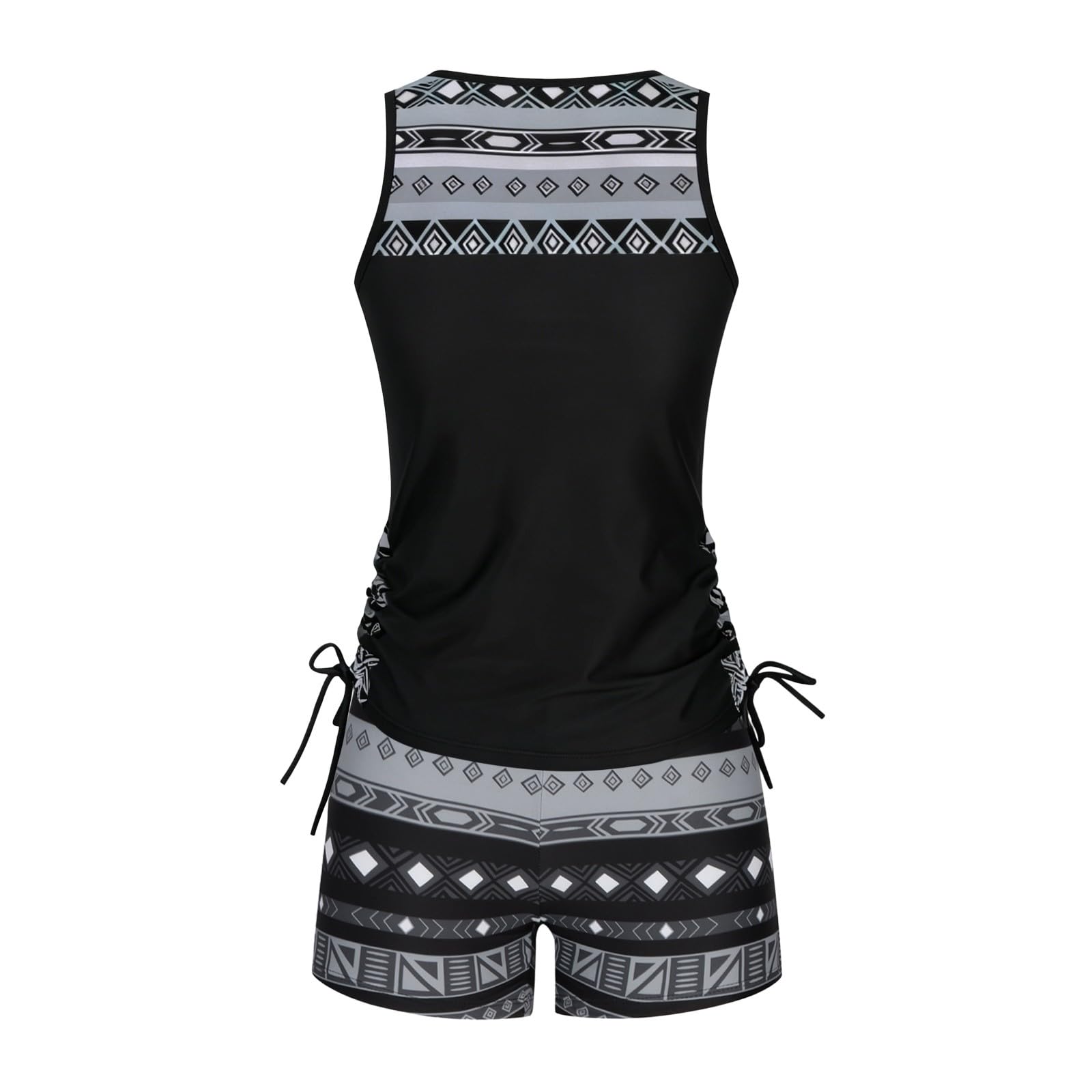 Famzuneu Tankini Damen Set Zweiteilig Große Größen Bauchweg Badeanzug Tankini Oberteil mit Shorts Boho Strandprint Bademode Badebekleidung High Waist Badeshorts UV-Schutz Swimsuit