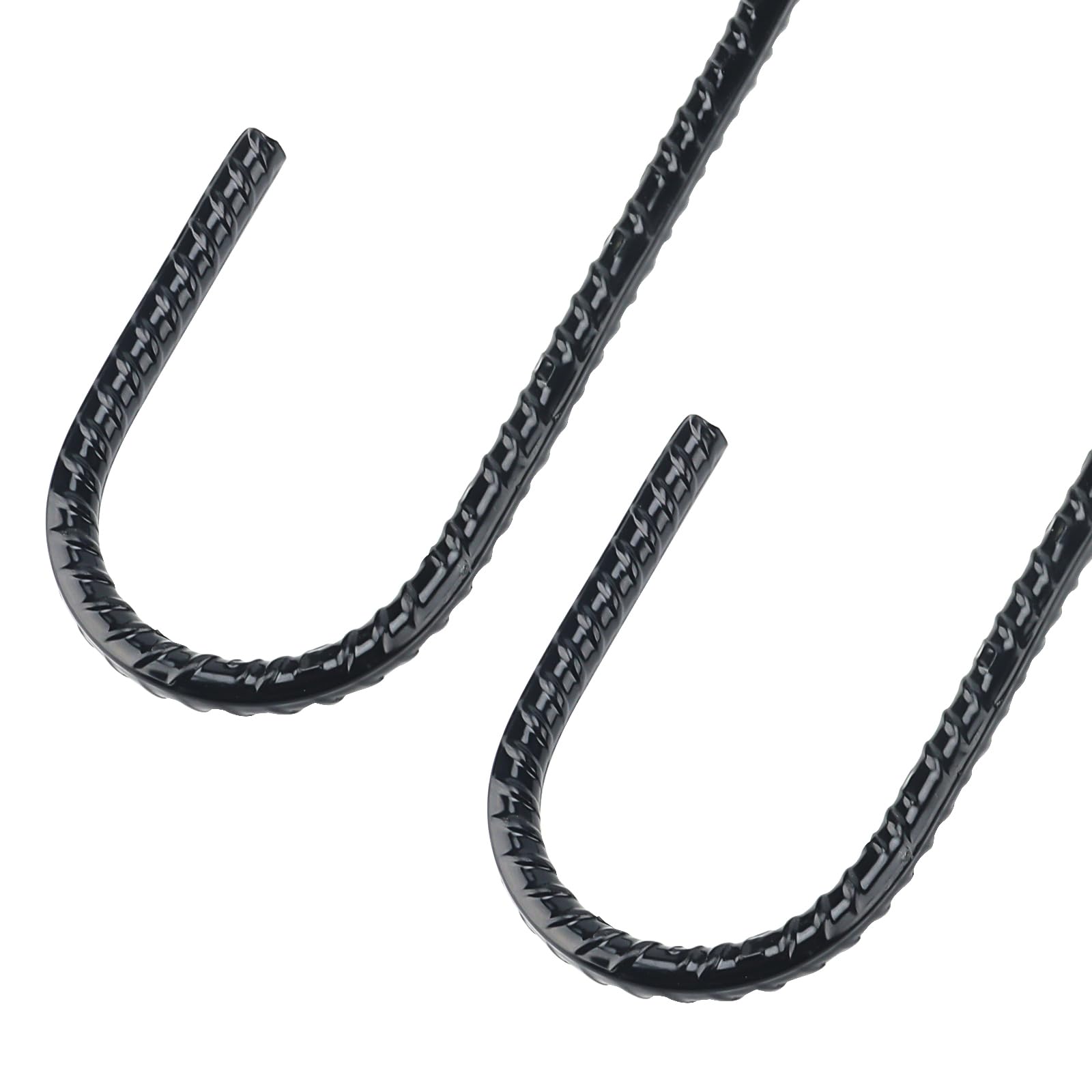ZEONHAK 10 Pack 40cm Black Ground Rebar Stakes, 16 Inch J Shape Trampoline Wind Ground Anchor Stakes - Image 3