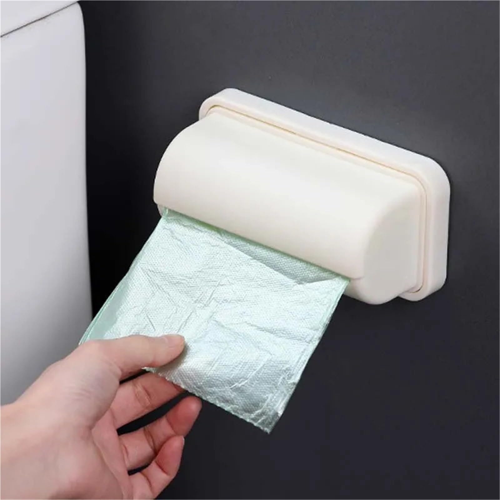 Dispensador De Bolsas De Basura Caja de almacenamiento de bolsas de basura, organizador de bolsas de basura montadas en la pared, soporte for contenedor de bolsas de plástico for cocina y baño, 5 uds.