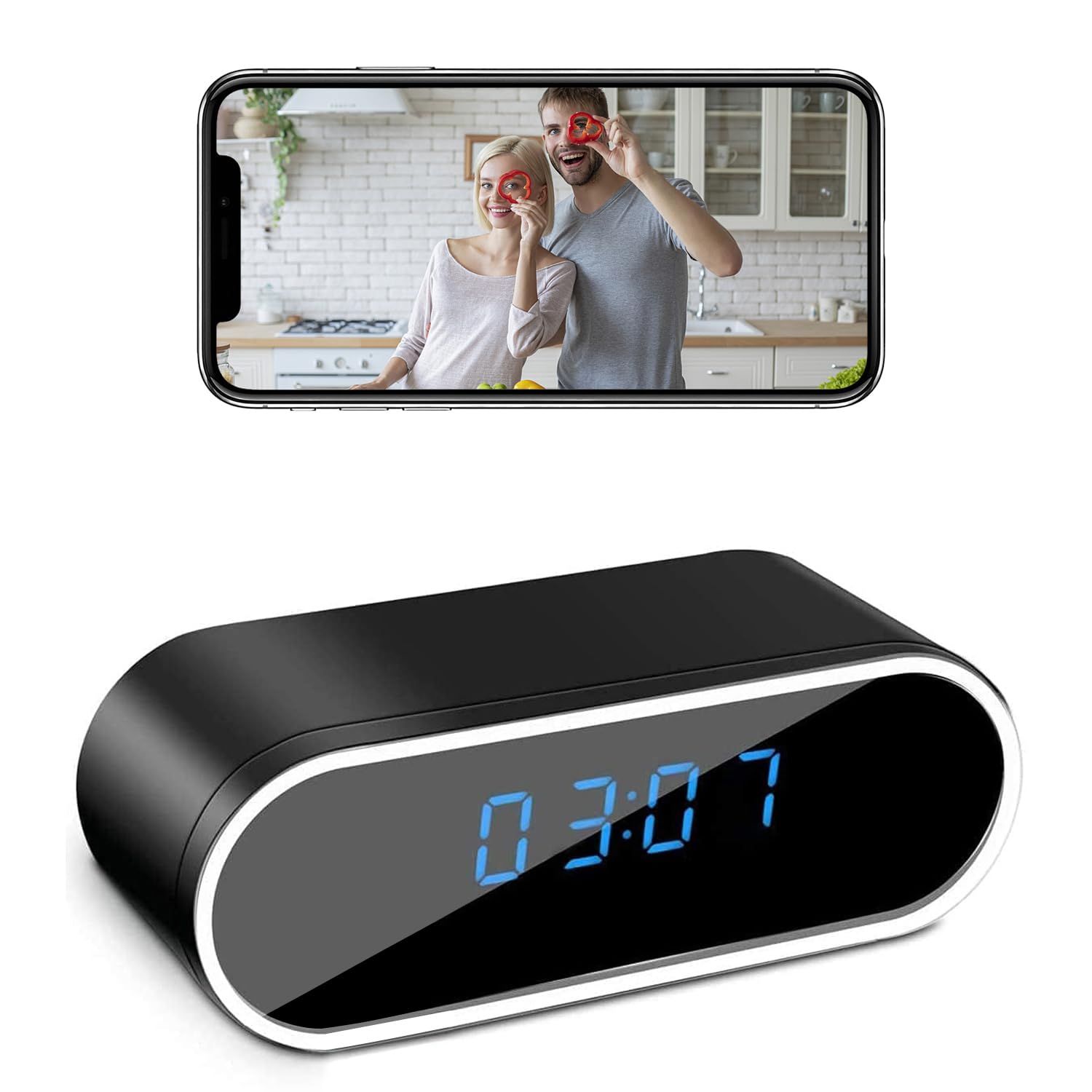 WiFi Hidden Camera Clock Wireless Spy Camera HD 1080P Security with Night Vison and Motion Detection for Home