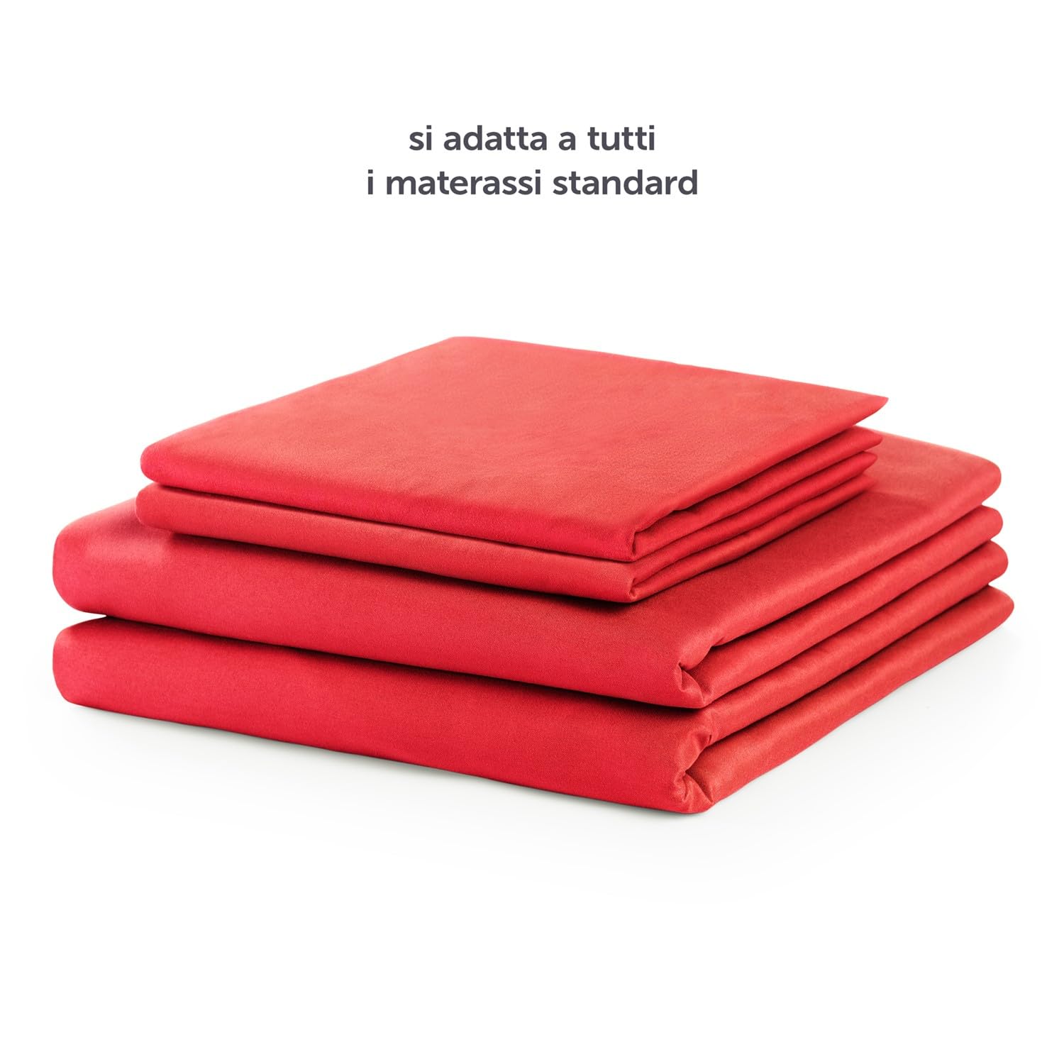 Blumtal Completo lenzuola matrimoniali 3pz - completo letto matrimoniale certificato OEKO-TEX - lenzuolo con angoli 180x200x30cm + lenzuolo 280x275cm + federa cuscino 50x80cm in microfibra - in rosso