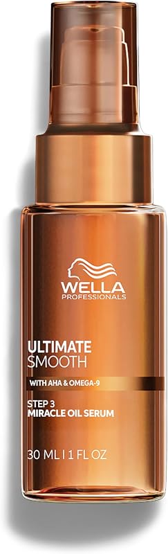 Wella Professionals Ultimate Smooth Miracle Oil Serum, Squalane & Omega 9 | For dry, dull hair, nourishes in 30 seconds, Protects from UV and heat up to 450°F, 96-hour frizz control, silky finish