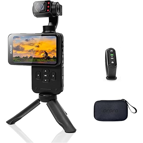 ORDRO M5 Pocket Camcorder, 4K 60FPS Video Camcorder 3-Axis Stabilisation IR Night Vision Pocket Camera for Vlogging,3.5inch IPS Touch Screen Portable Camera with 120° Wide Angle, Remote Control