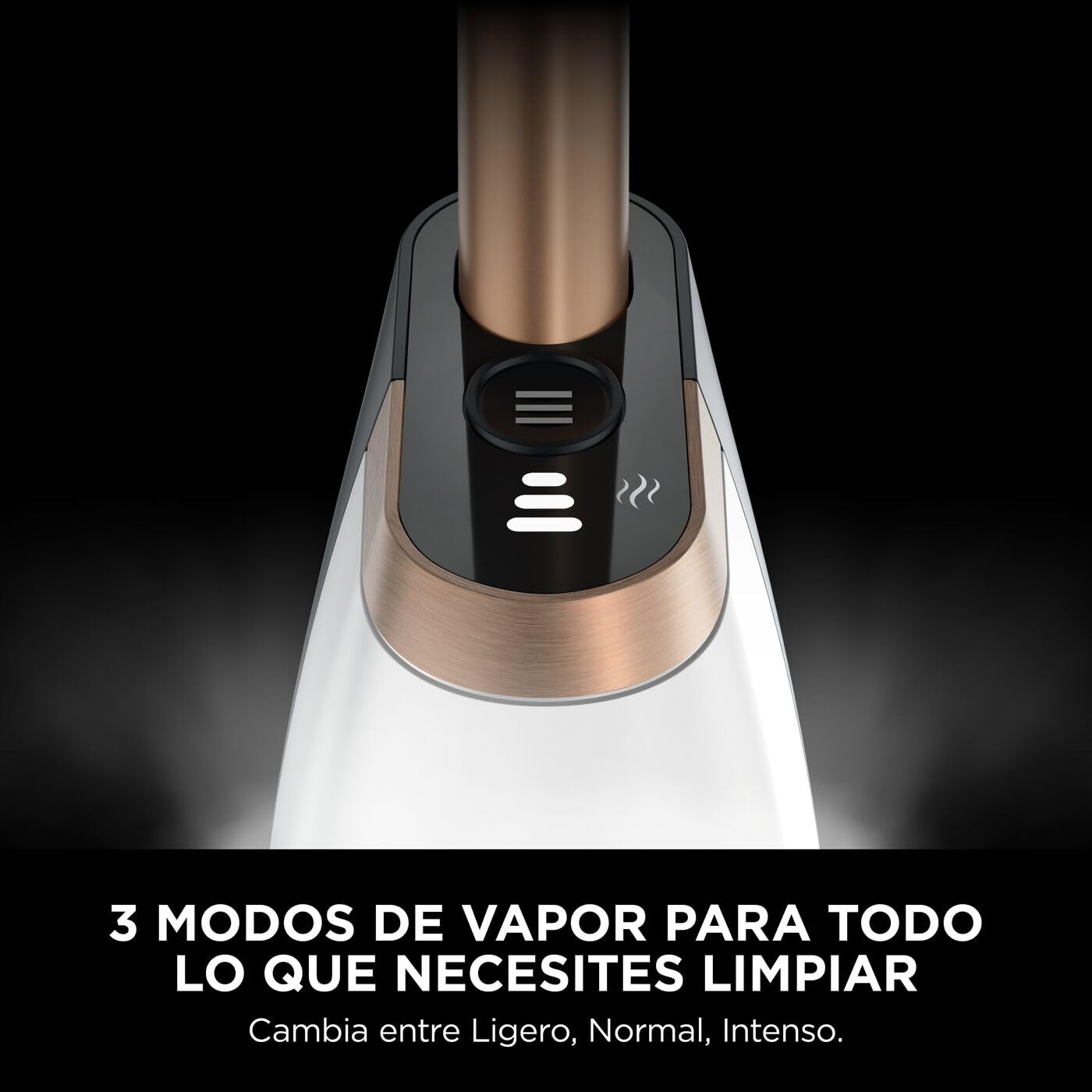 Shark SteamSpot con Steam Blaster para Suelos Duros, mopa de Vapor Ligera sin sustancias químicas, depósito de Agua extraíble, 2 bayetas atrapasuciedad Dirt Grip Lavables, Blanco y Cobre S2001EU