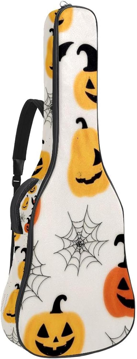 Cartoon Halloween Guitar Bag 40 41 42 In 2 Pockets Guitar Case Waterproof Guitar Case Resistent Oxford Cloth 0.4 In Extra Thick Sponge Padded for Acoustic Guitar