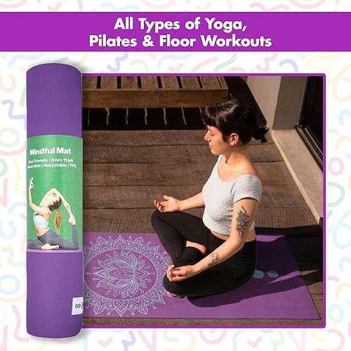 Miniatura 6 de Esterilla de yoga  Esterilla de yoga reversible premium de 0.236 in extra gruesa y grande antideslizante para todo tipo de yoga, pilates y