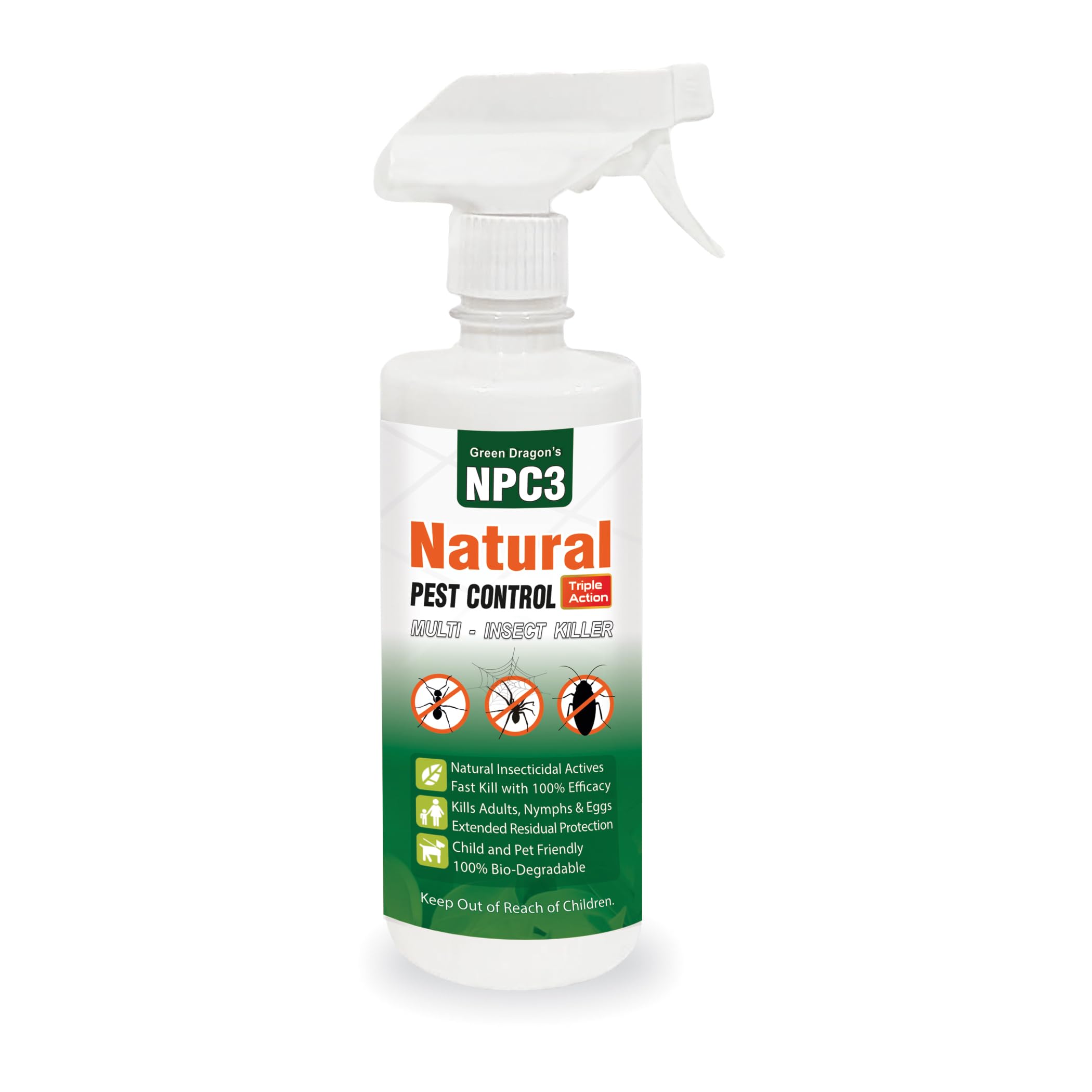 Green Dragons Natural & Organic | Pest Control Spray 100ml (NPC3 Triple Action) for Home and Kitchen - Ant, Roach, Spider, Fly, Flea, Bug Killer and Insect Repellent - with Natural Essential Oils - Pet and Family Safe (B0CKRGBWS5) Amazon Price History, Amazon Price Tracker