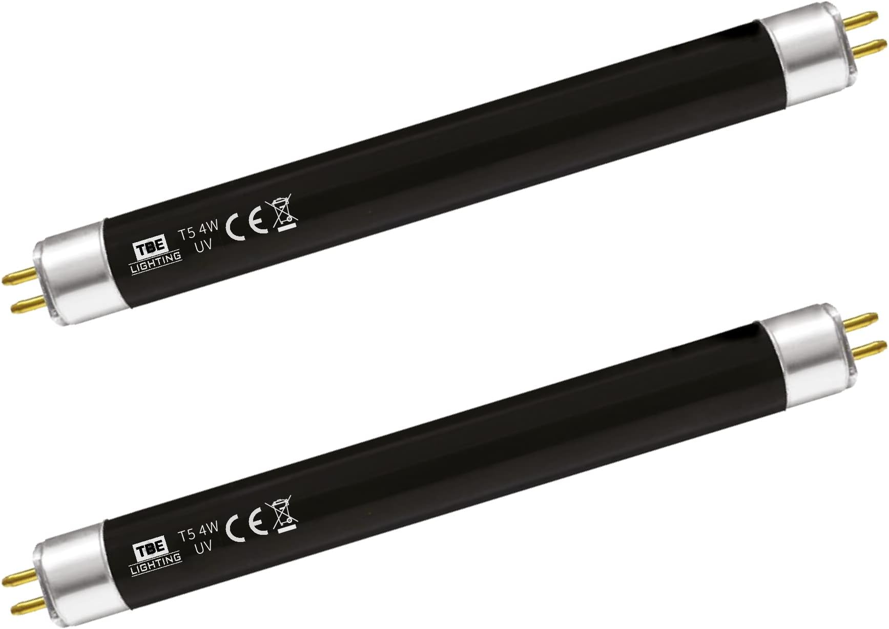 TBE LIGHTING Bank Note Checker Tubes T5 4w 150mm / 6''- CFL Bulbs - Creates Ultraviolet UV Black Light to aid in The Detection of Fake monetary Notes and passports - G5 2-Pin Base Fittings (2-Pack)