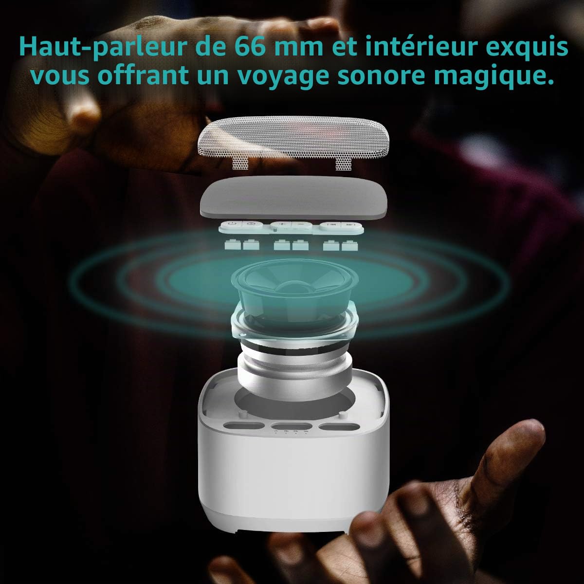 Magicteam Sleep Sound Machine à bruit blanc avec 40 sons naturels apaisants et fonction de mémoire, 32 niveaux de volume, minuterie de sommeil, thérapie sonore pour bébés, enfants et adultes