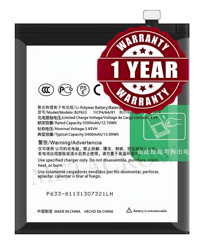 Image of Original BLP633 Battery Compatible for OnePlus 3T - (3400mAh) - 1 Year Warranty JK10