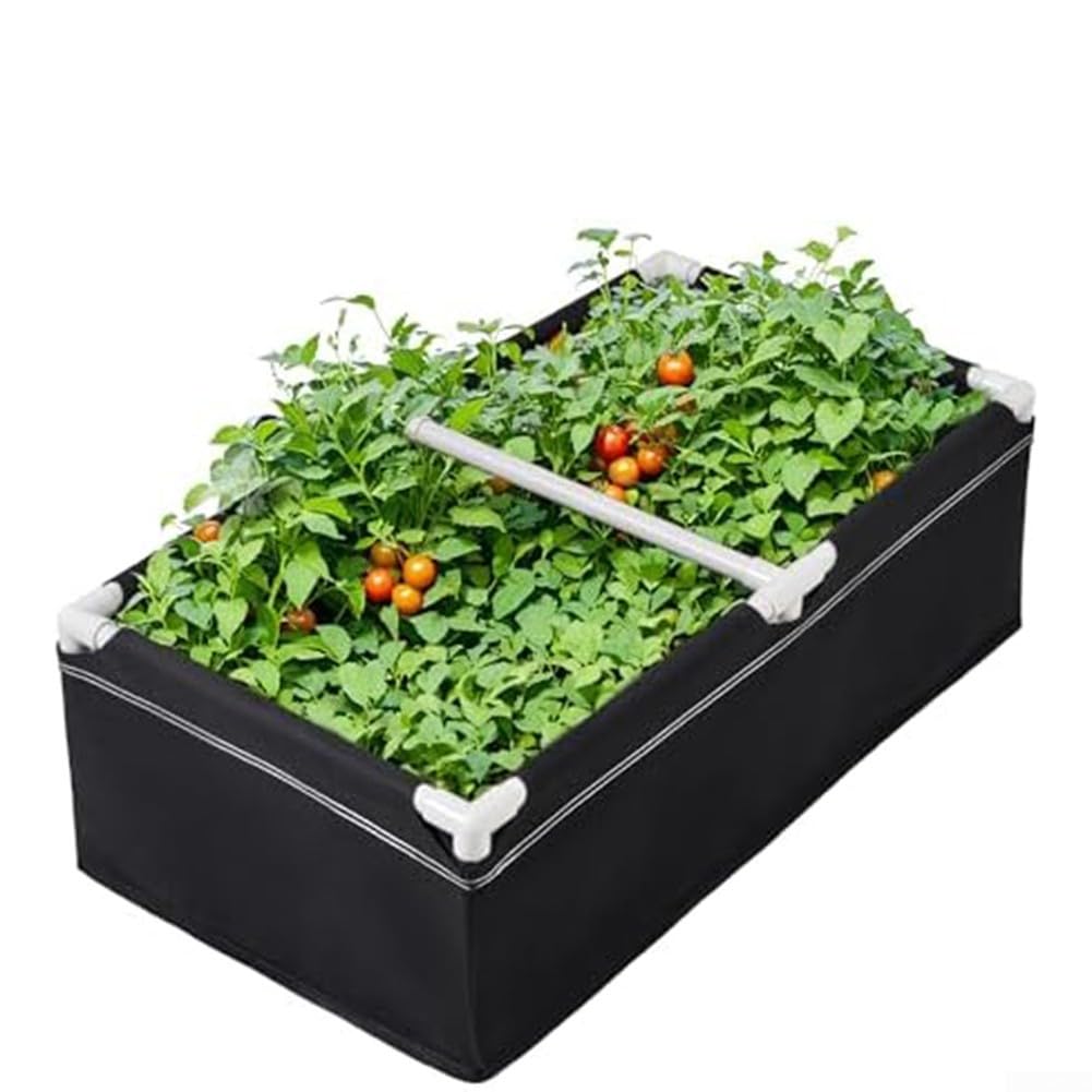 Minhe Cama de jardín elevada de tela no tejida, bolsa de cultivo portátil para verduras, hierbas y uso al aire libre (100 x 50 x 30 cm)