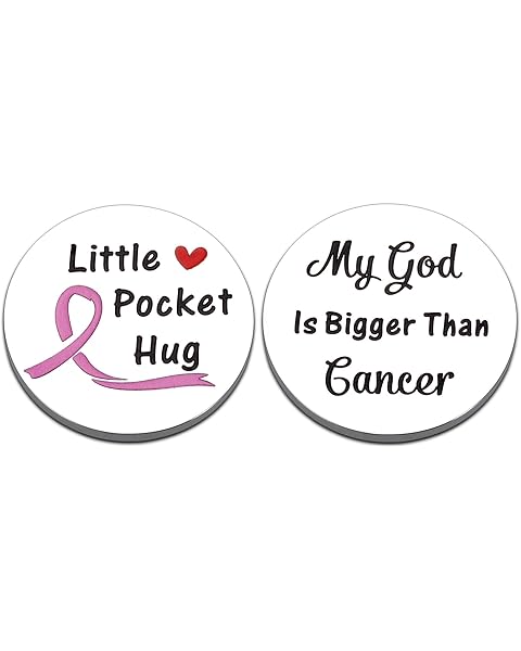 Breast Cancer Awareness Accessories, Breast Cancer Survivor Keychain Christmas Idea Gifts for Woman Inspirational Pocket Hug, Stocking Stuffers Recovery Sobriety Gifts, Women Chemotherapy Must Haves