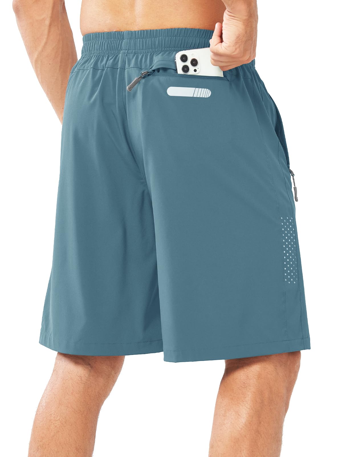 NORTHYARD Męskie sportowe spodenki do biegania szybkoschnące spodenki treningowe 17,8 cm/12,7 cm/23 cm lekkie sporty siłownia koszykówka tenis piesze wycieczki, Szaryniebieski, XL