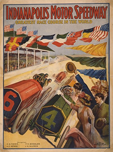 Otis Lithograph Co The Indianapolis Motor Speedway 1909 Poster Print (18 X 24) #TOP28