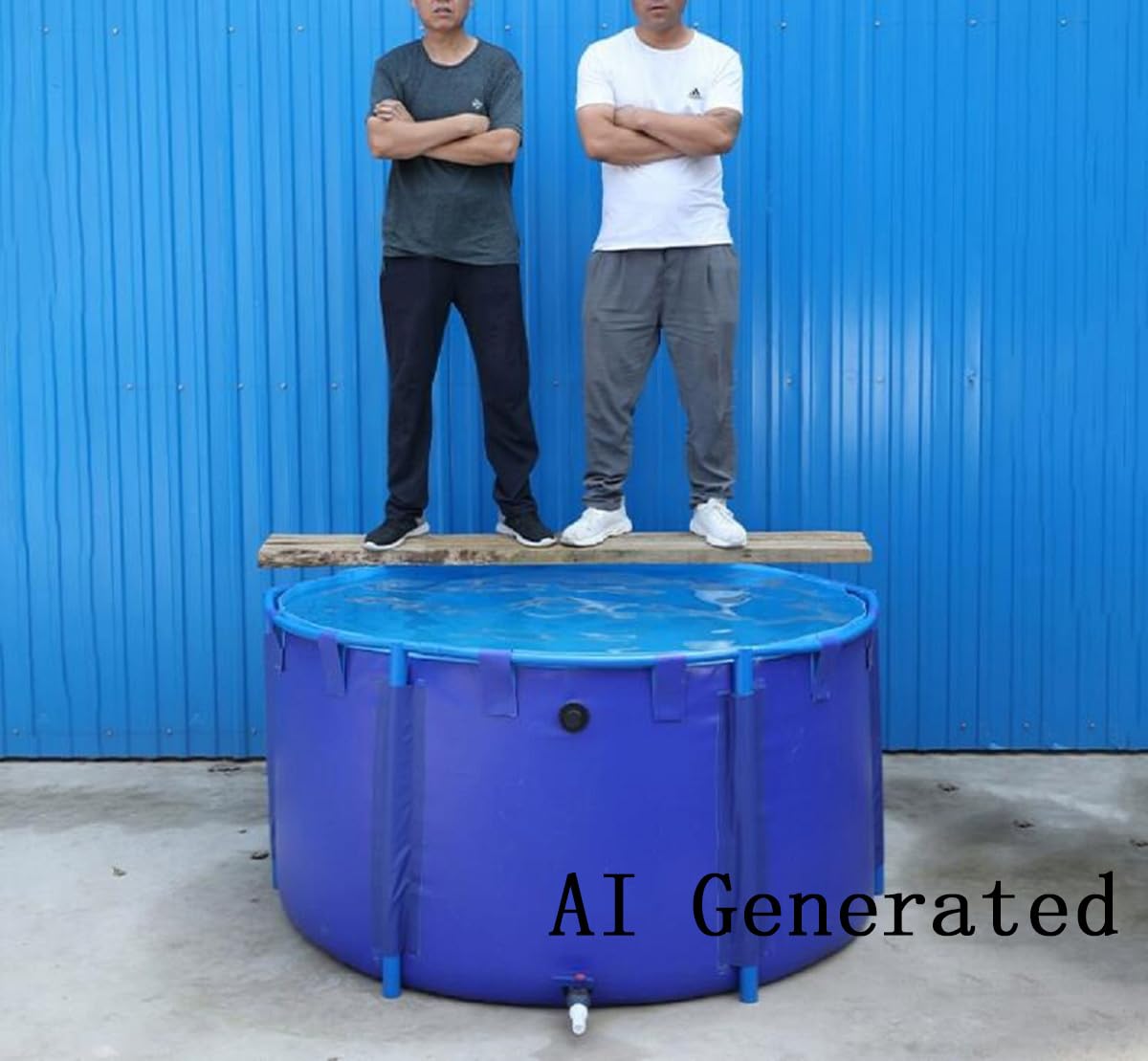 Estanque sobre el suelo, estanque de peces de PVC, piscina de lona para peces, piscina redonda de paredes gruesas sobre el suelo con marco duradero, para piscicultura, estanque de cría de