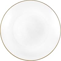 Vista 116 de PARTY BARGAINS 7" & 10" Organic Collection Hammered Appetizer and Dinner Plates Combo with Gold Rim – Transparent White, 32-Pack Disposable Plastic