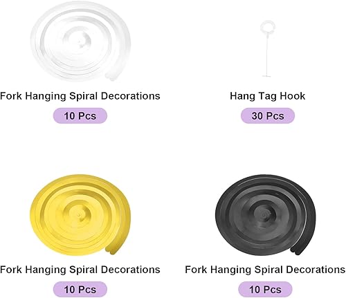 Miniatura 10 de MECCANIXITY 30 espirales colgantes de color rosa claro para fiestas, decoración colgante de doble tira de 27.6 pulgadas, serpentinas de techo de