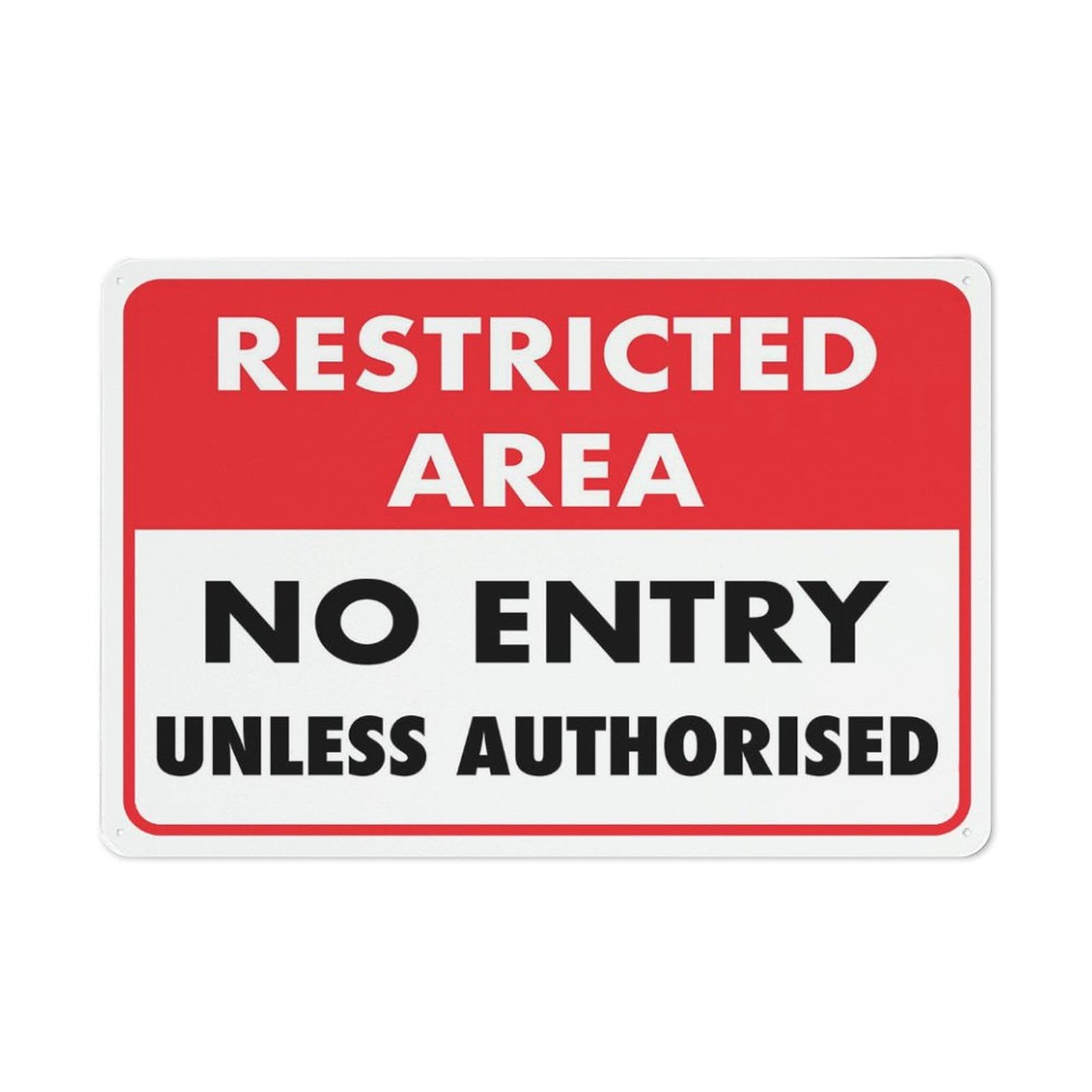 peiyeety Restricted Area No Entry Unless Authorized Sign 8"x12" Rust-Free Aluminum Outdoor - Metal Tin for Home, Business, Yard