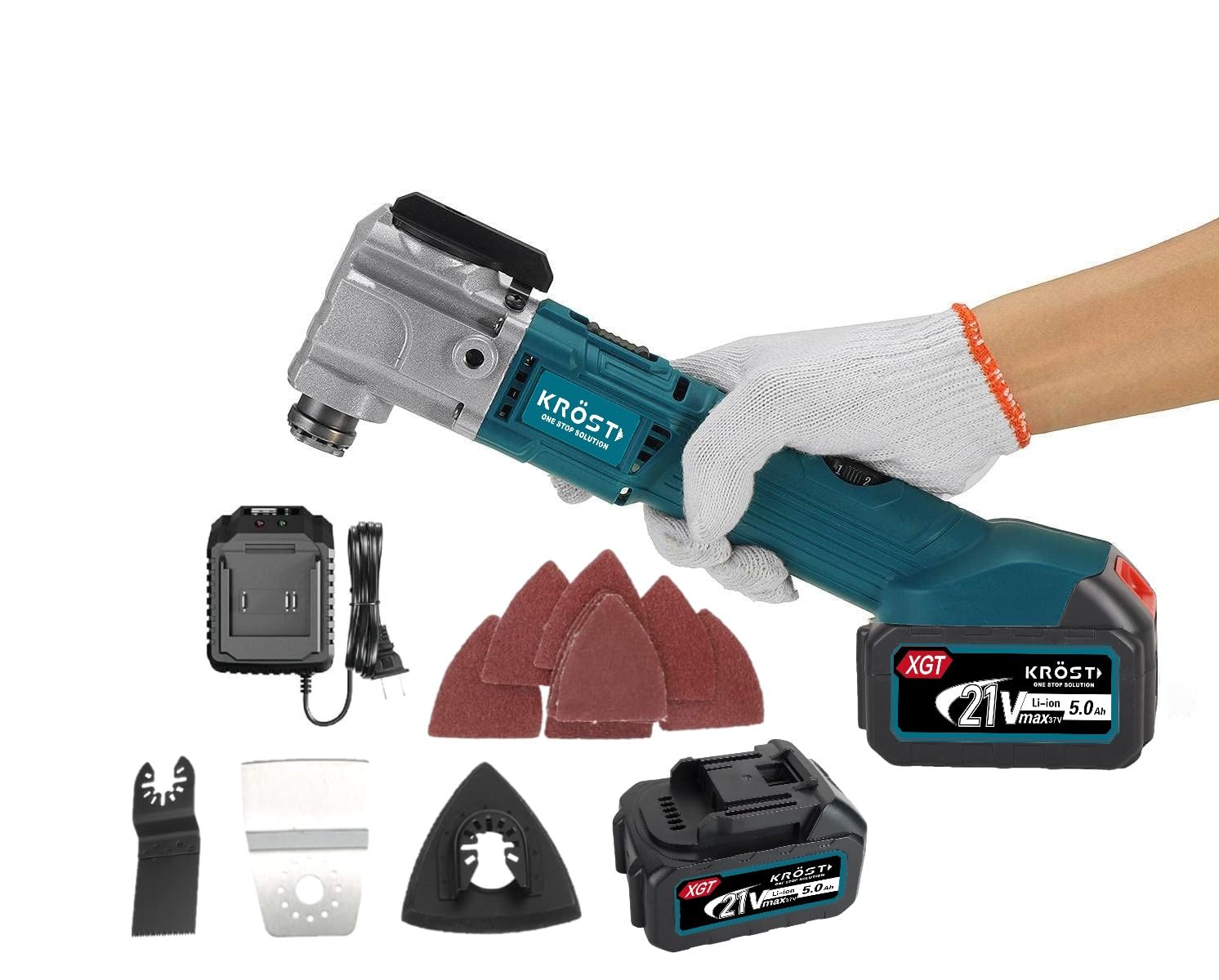 KROST PRO Series 21V(37V Max) Cordless Oscillating Multi Tool Electric Saw Electric Cutting Machine Blade 6-Gears Adjustable Tool (Double Battery) (B0D1QVTXSD) Amazon Price History, Amazon Price Tracker