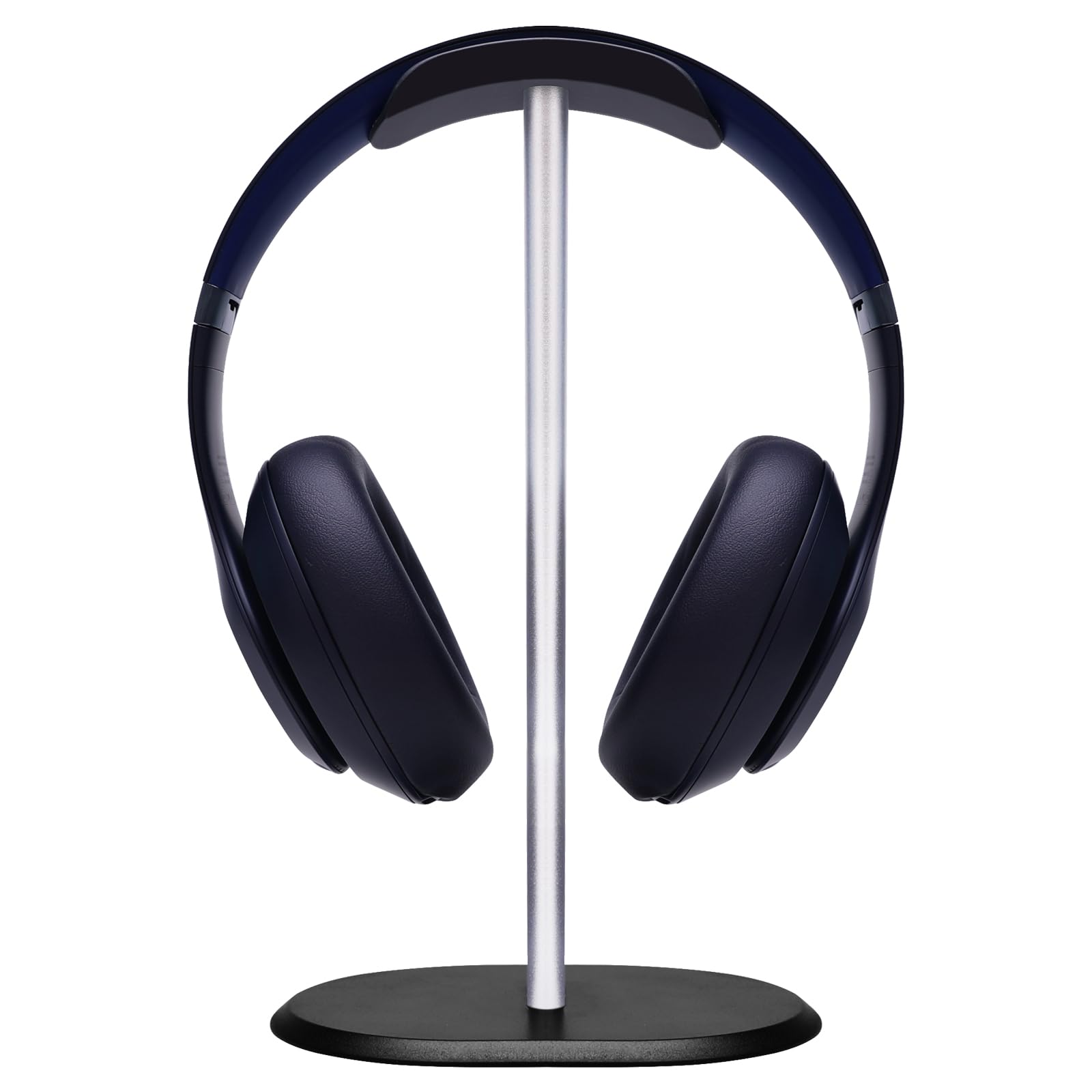 New Headphone Stand Headset Holder Earphone Stand with Aluminum Supporting Bar Flexible Headrest Solid Base for All Headphones Size (Silvery)