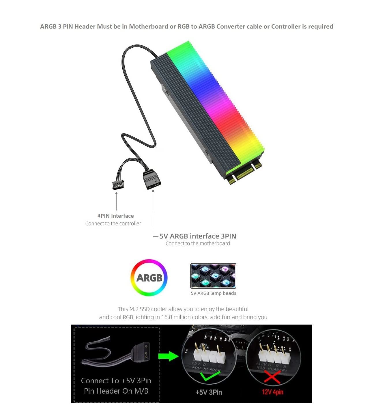 AsiaHorse ProGen ARGB SSD Heatsink - RGB Cooling -2
