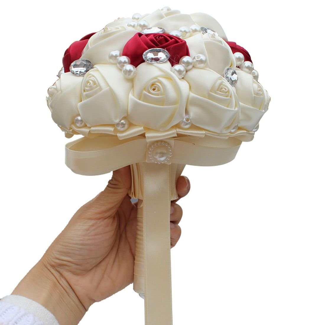 Brautstrauß Braut Rosen Blumen Blumensträusse Hochzeit Strauß Künstliche Blumenstrauß Künstlicher Rosenstrauß Dekoration