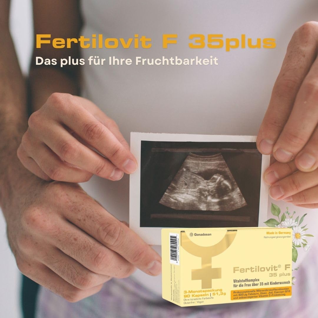 Fertilovit F 35 plus | Premium Kinderwunsch Vitamine mit Coenzym Q10 | ideal bei KIWU-Behandlung & für die Frau ab 35 | vegan | 3-Monatspackung | 90 Kapseln