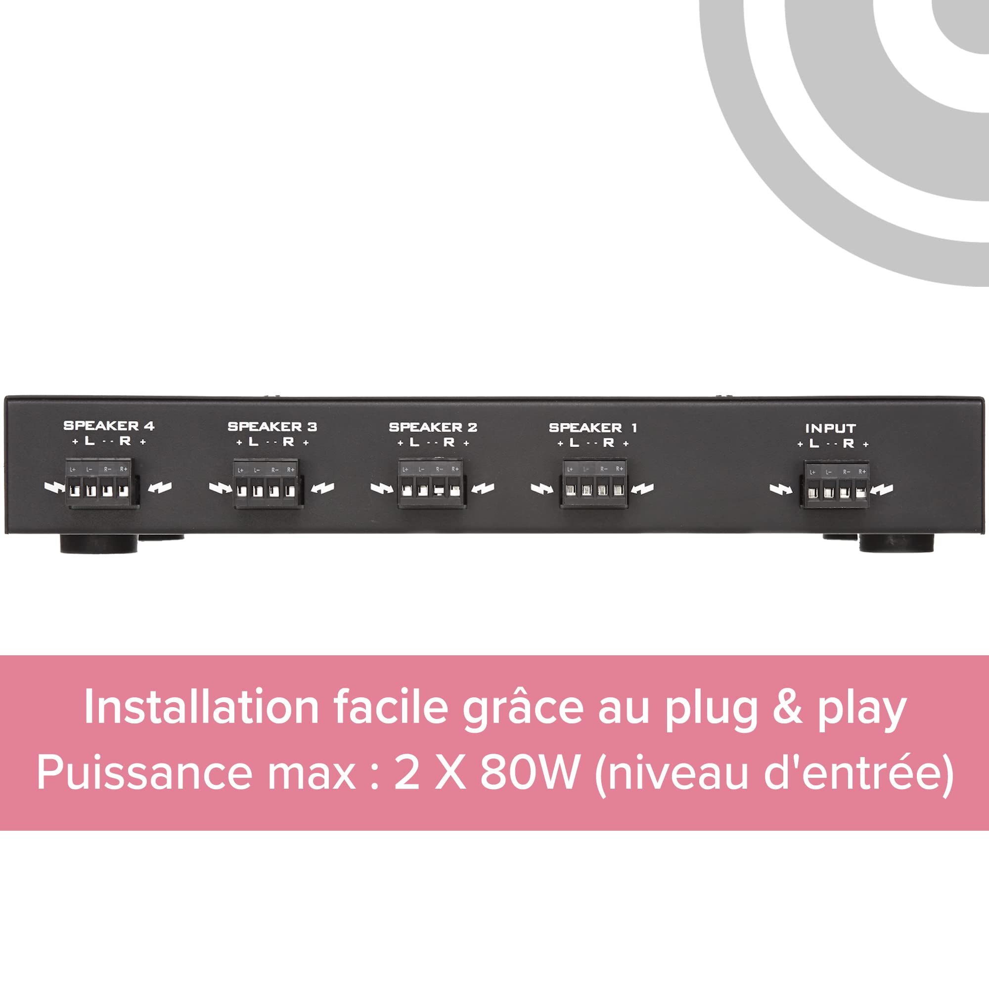 ArtSound SVC4.2 Distributeur audio 4 canaux noir 2x80W entrée multi-room