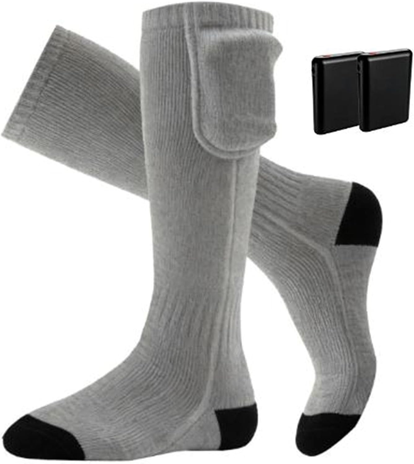 Heated Socks with 2500mAh Rechargeable Battery, Smart Foot Warmers Washable for Camping Hunting Fishing Cycling Skiing Skating Hiking