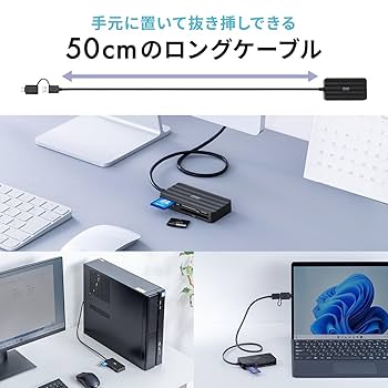 Amazon.co.jp: サンワダイレクト マルチカードリーダー USB-C