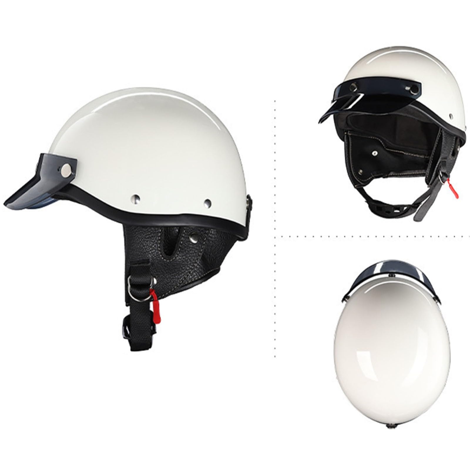 Niemiecki kask motocyklowy w stylu vintage, z krawędzią, wbudowana osłona przeciwsłoneczna, regulowany pierścień w kształcie litery D, dopuszczony ECE, dla dorosłych, mężczyzn, kobiet, cruiser, skuter