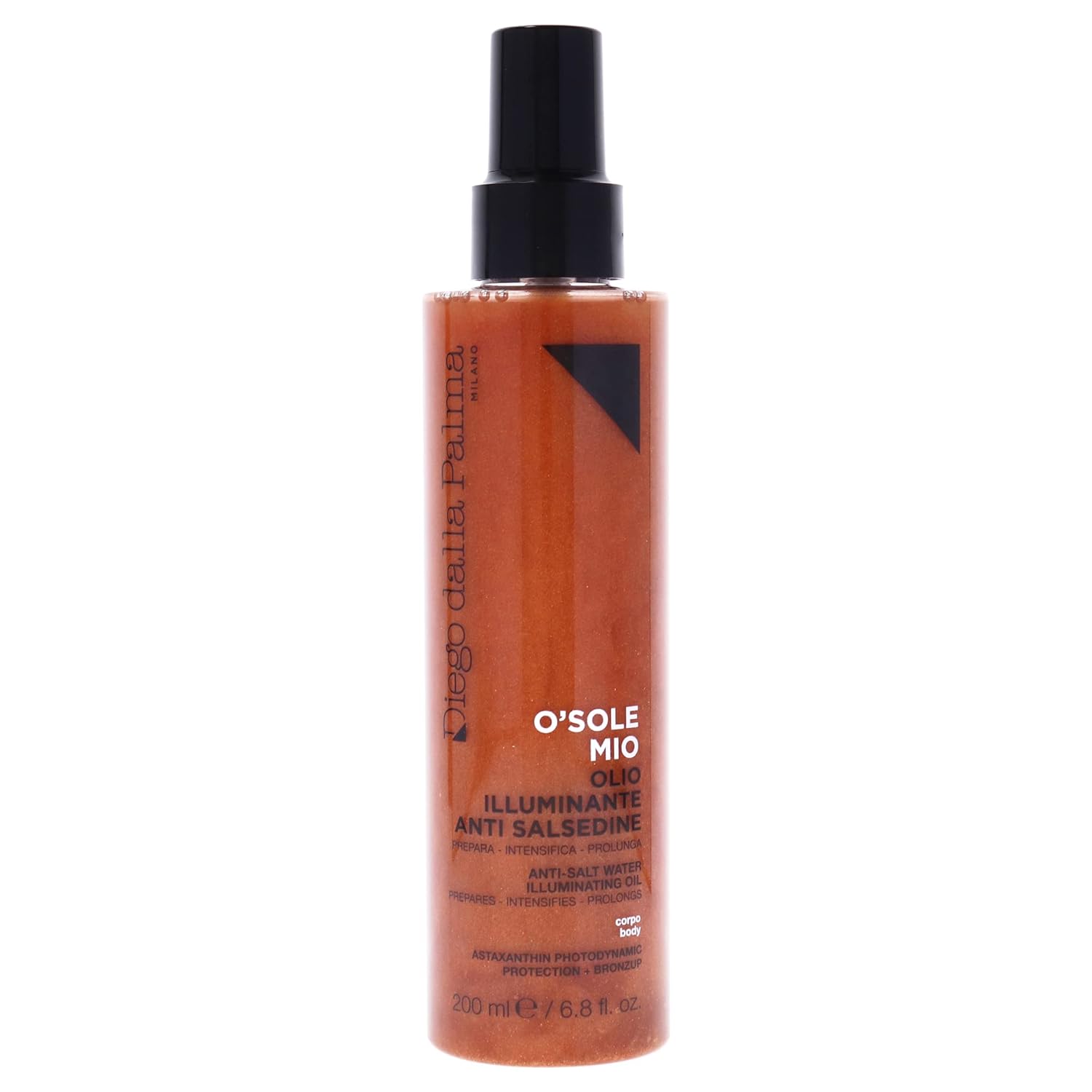 Diego dalla Palma O'Solemio Anti-Salt Water Illuminating Oil - Prepares Skin For Sun Exposure And Tanning - Intensifies And Brighten The Complexion - Enriched With A Fragrance Of Coconut - 6.8 Oz