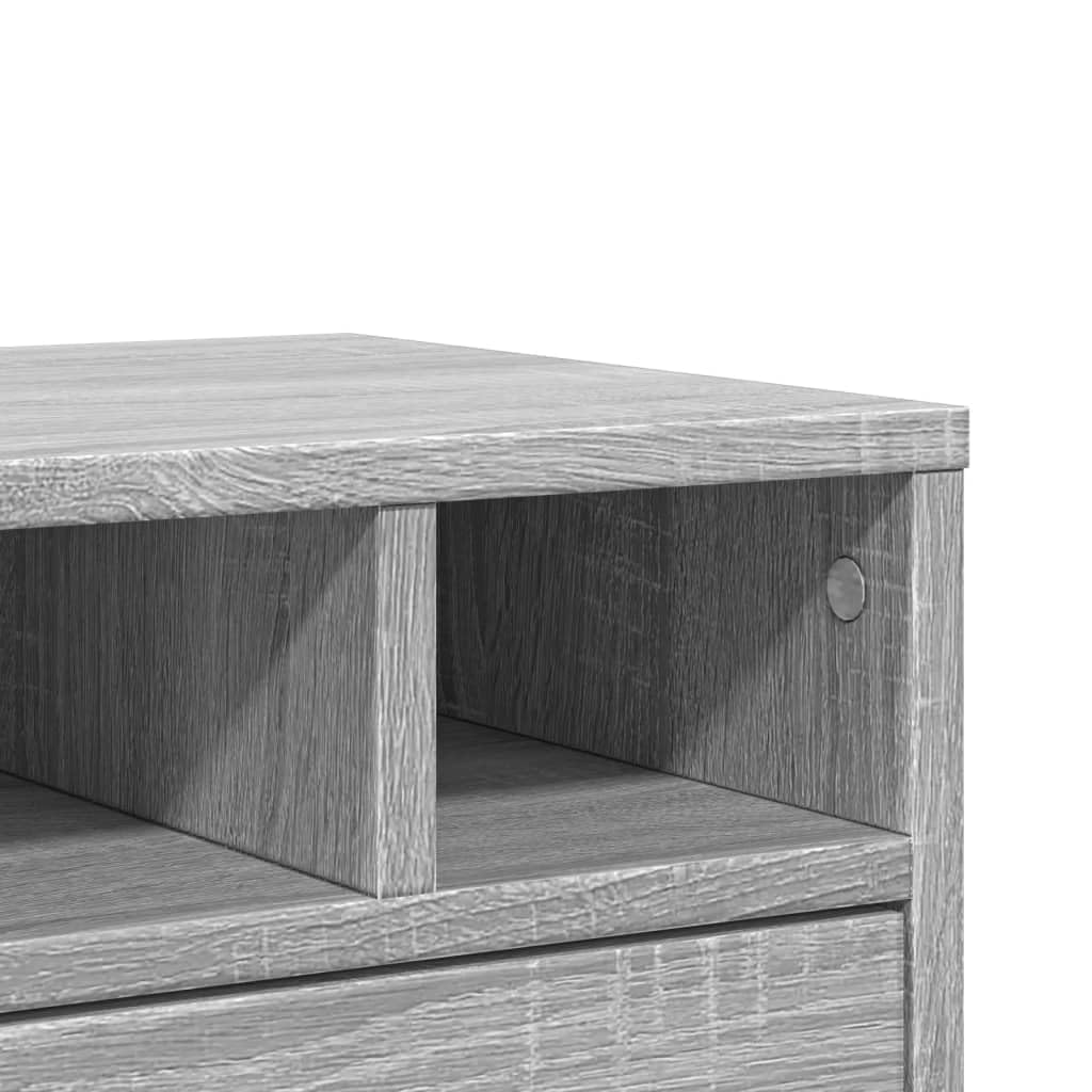 Druckerständer Grau Sonoma 40x32x22,5 cm Holzwerkstoff Beistelltisch für Büro Wohnzimmer Schlafzimmer