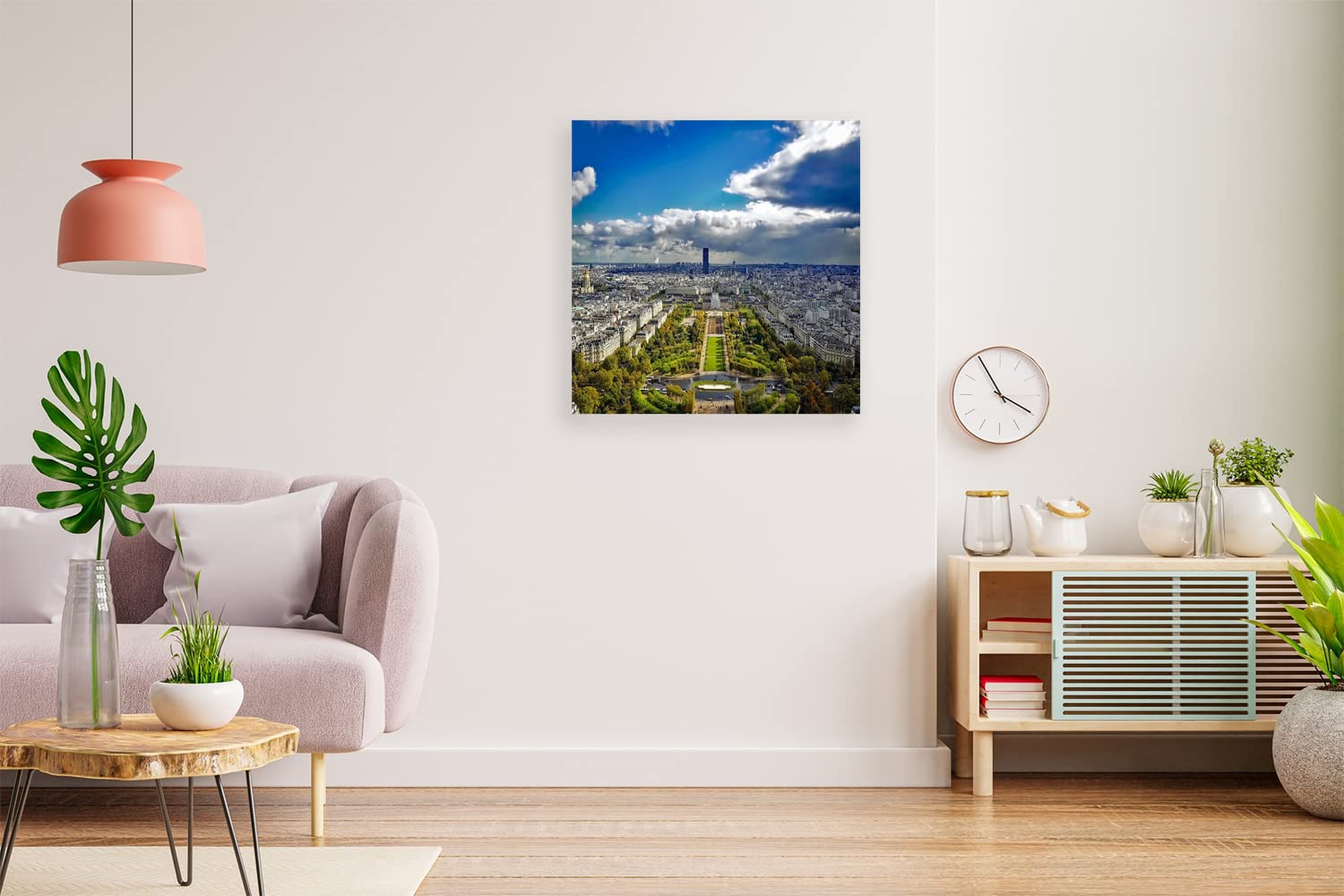 VERRE ART Wood Framed Canvas - Wall Decor for Living Room, Bedroom, Office, Hotels, Drawing Room (14in X14in) - Champ De Mars