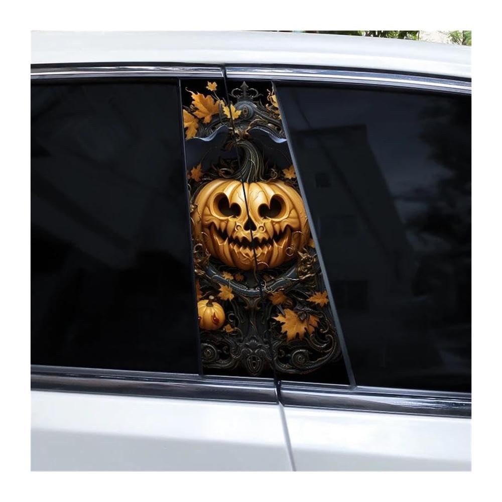 Decorative Items 2pcs Car B-Pillars Sticker Flame Rose Skull Sticker Car Door Pillar Sticker DIY(F)