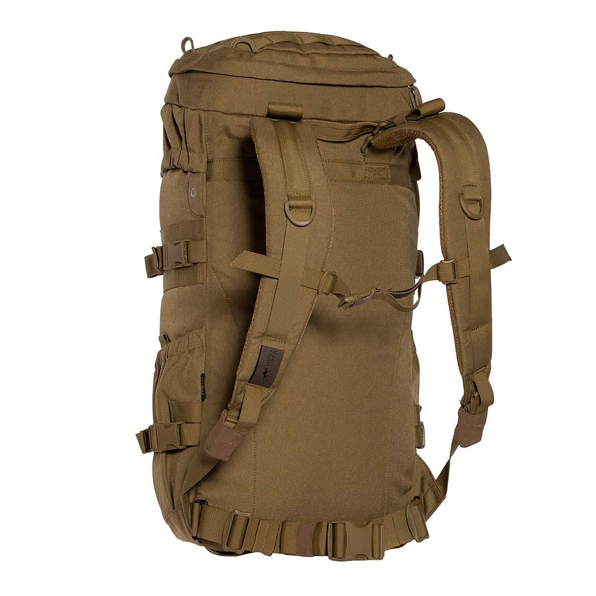 TACWRK x Tasmanian Tiger TT MIL OPS Pack 30 Coyote Brown Fun Patch + TT Raincover S – Bundle Molle – Mochila de senderismo para hombre con 30 litros para exteriores, uso, bushcraft, trekking