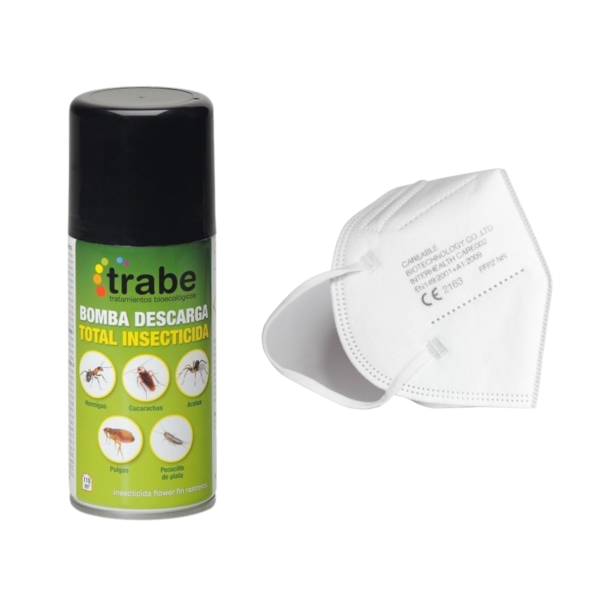 GROWMANIA Insecticida Descarga Total de Trabe 150 ML+ Mascarilla Regalo | Elimina Chinches Pulgas e Insectos de tu Hogar, Cama y Habtiación | Bomba de Humo