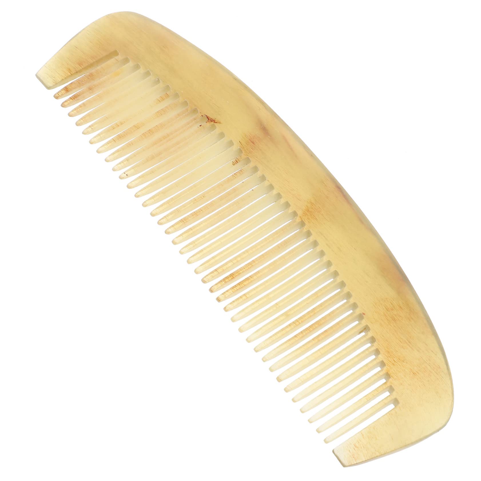 Pettine Antistatico in Corno Naturale, per Donna, Portatile | Lavorazione Fine, Effetto Lisciante, Formato da Viaggio, Accessorio per Cura Chioma