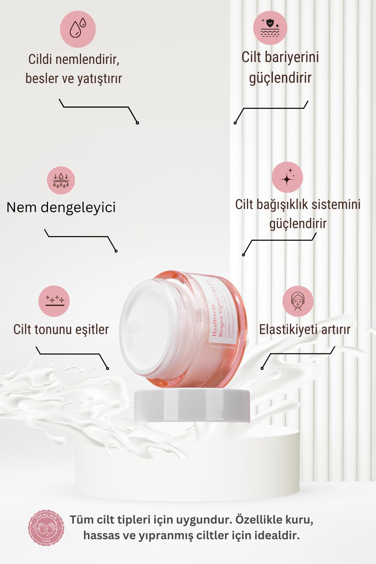 Hyalferrin Biogen Sinyal Kremi | 50 ml | Yüz Kremi | Cilt Bariyeri Oluştucu Etki | Dünyanın İLK cilt için optimize edilmiş Laktoferrini