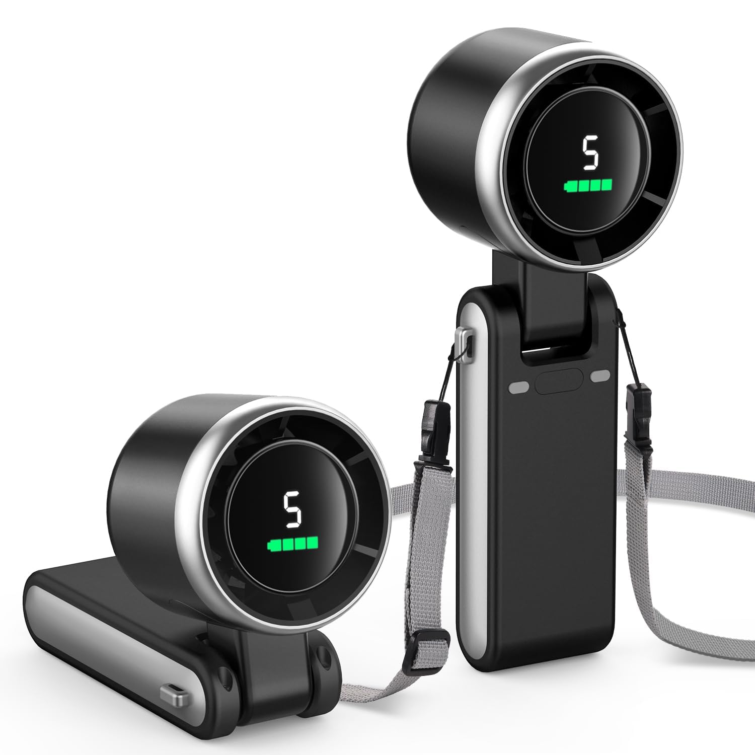 LBOYLOVEHandheld Portable Turbo Fan, Hand Powerful Fan,3-In-1 Mini Hand Fan, Neck Fan 5-Speed 180 ° Foldable Usb-C Rechargeable Personal Cooling, Suitable for Travel, Outdoor, Home and Office use