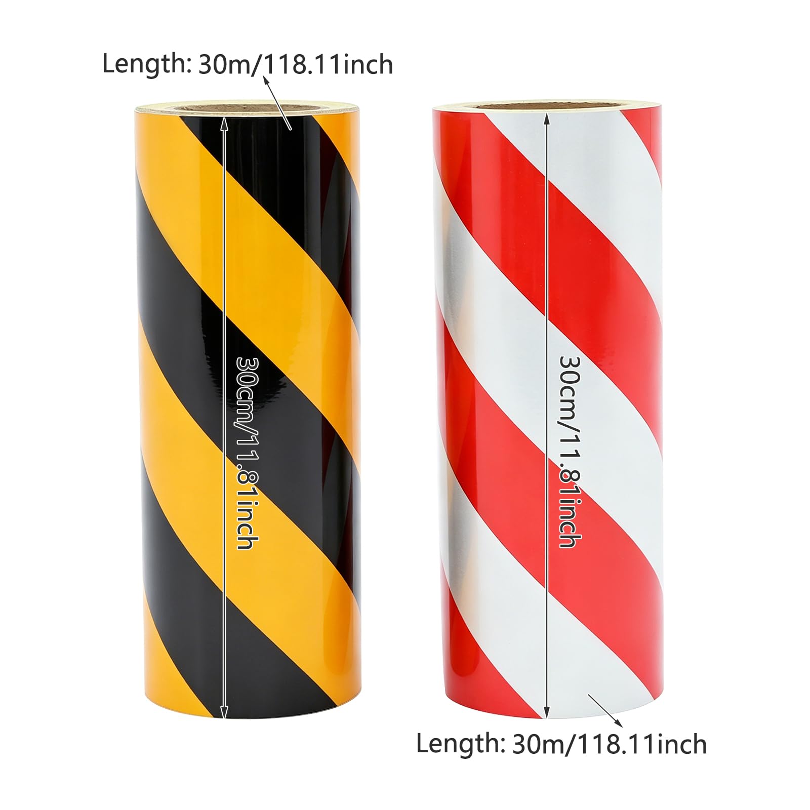 30cm x 30m Warnband Groß Gefahren Markierungs Rot Gelb 2-teilige