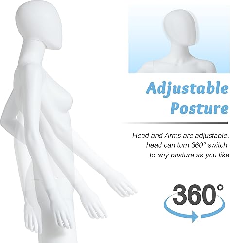 Miniatura 5 de Maniquí femenino de cuerpo completo  Forma de vestido de maniquí minorista de 70 pulgadas para exhibición de ropa, modelo ajustable, modelo de