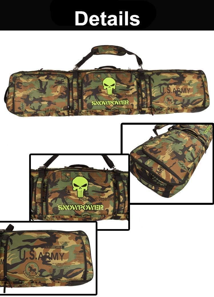TentHome - Fundas para esquís con compartimentos de almacenamiento para mujer, bolsa de material de esquí, bolsa de snowboard con ruedas, funda para snowboard, impermeable, resistente al desgaste