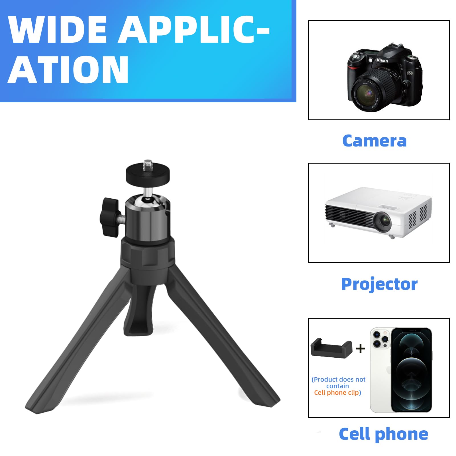 YUJUVI Beamer Ständer Mini - Tischstativ Mit Kugelkopf Für Projektor & Kamera