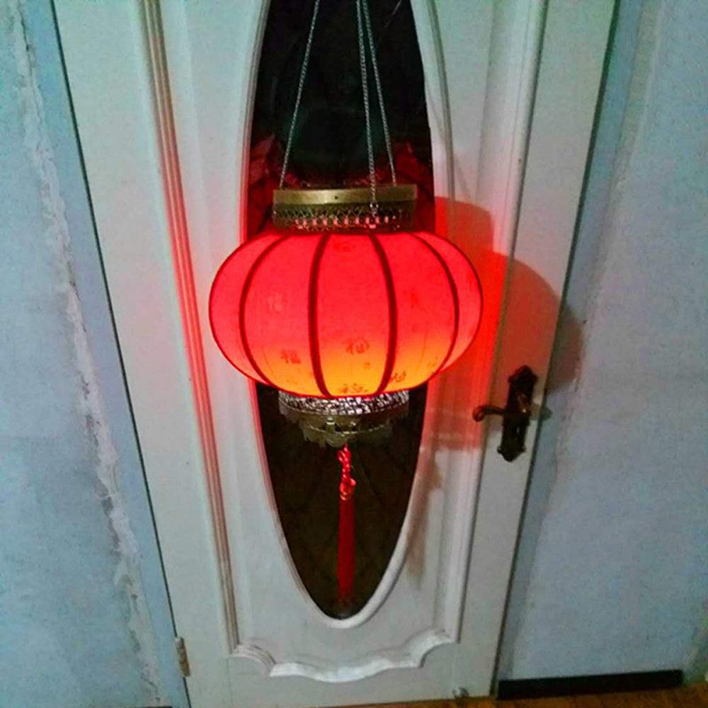 Solarne lampiony ogrodowe, wodoodporne okrągłe duże czerwone lampiony flokowane tkaniny na zewnątrz Nowy Rok chińska wiosna festiwal dekoracja latarnia, średnica: 60 cm