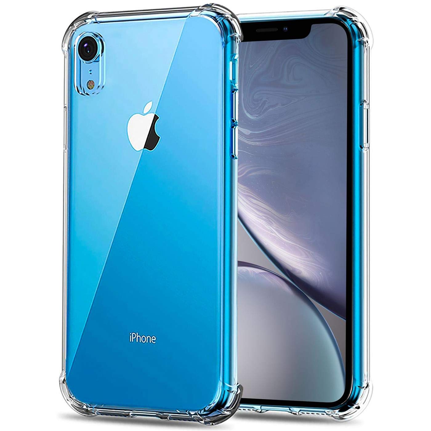 Verco Custodia Con Portacarte Per IPhone XR: Cover Sottile In Silicone Nero Con Slot E Bordi Rialzati