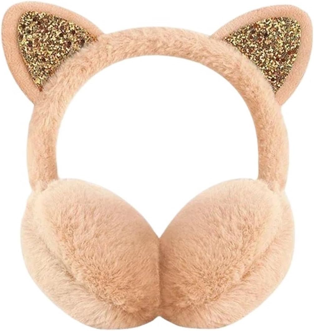Soft Plush Cute Cat Ear Earmuffs Fit for Women Kids Outdoor Winter Warm Thickened Ear Cold Folding Ear Cover