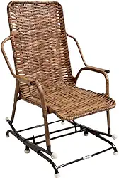 Cadeira de Balanço Reclinável em Fibra Sintética com Estrutura de Aço – Conforto e Estilo para Varanda e Jardim